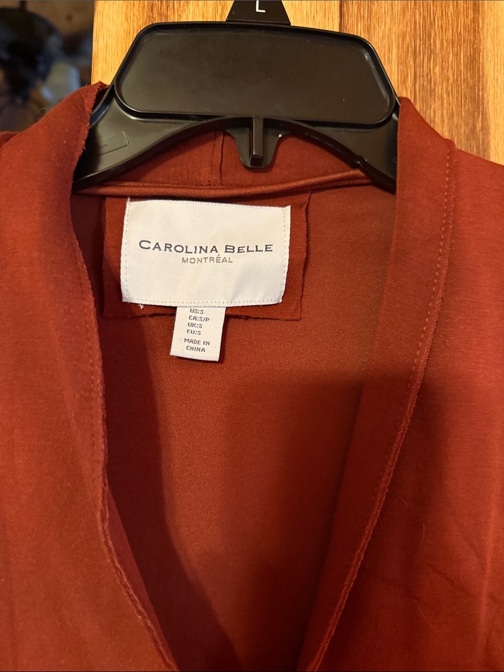 Rust-Red Button-Front Long Blazer - Picture 2 of 5